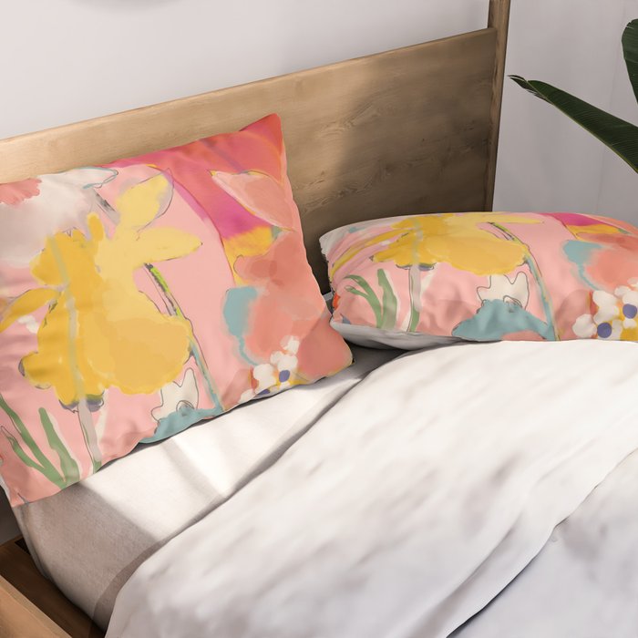 blooming abstract pink Pillow Sham Gallery Image 2