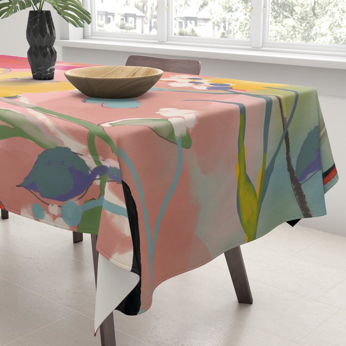 blooming abstract pink Tablecloth Gallery Image 3