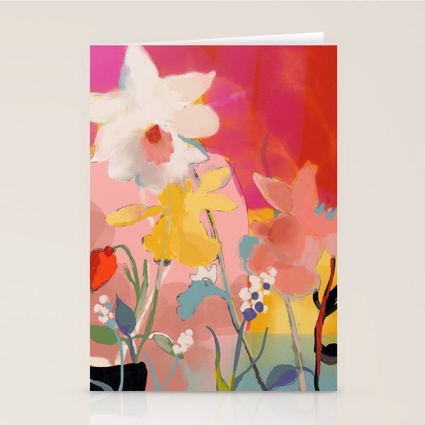 blooming abstract pink Stationery Card Gallery Image 2