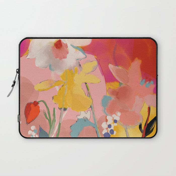 blooming abstract pink Laptop Sleeve Gallery Image 1