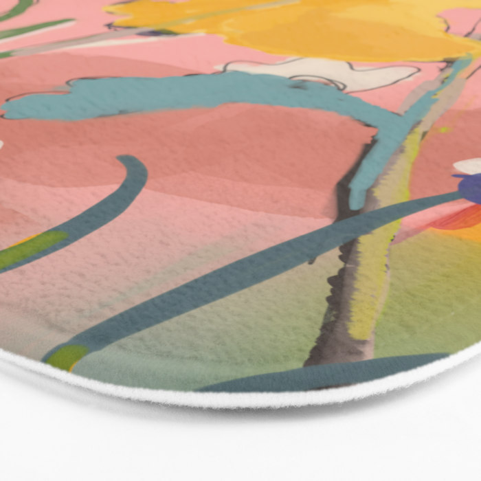 blooming abstract pink Bath Mat Gallery Image 3