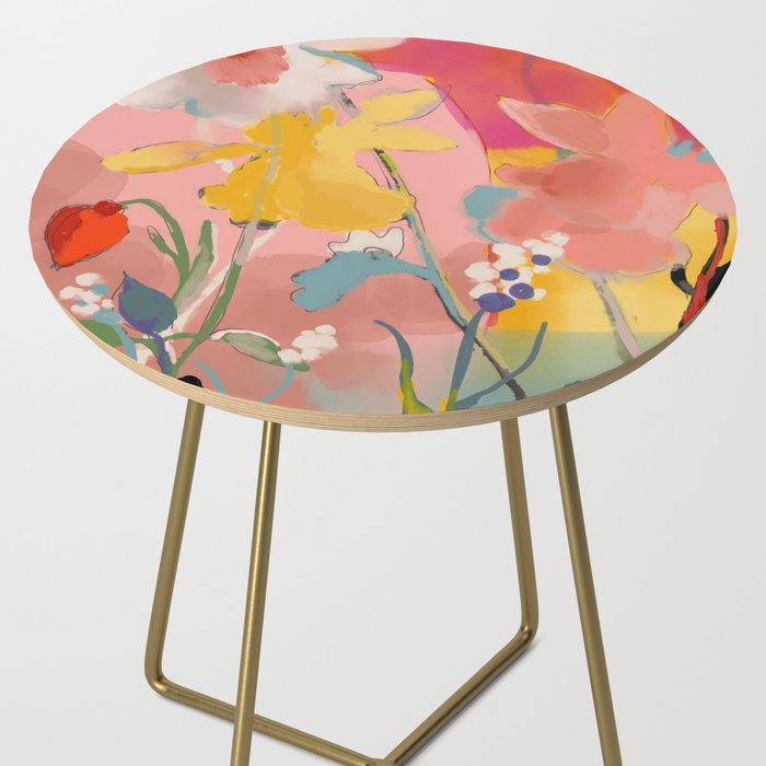blooming abstract pink Side Table Gallery Image 2