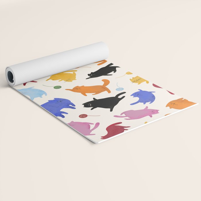Rainbow Kittens Pattern Yoga Mat Gallery Image 2