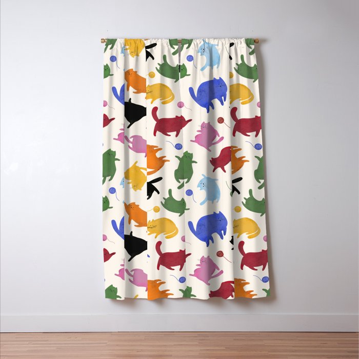 Rainbow Kittens Pattern Window Curtain Gallery Image 3