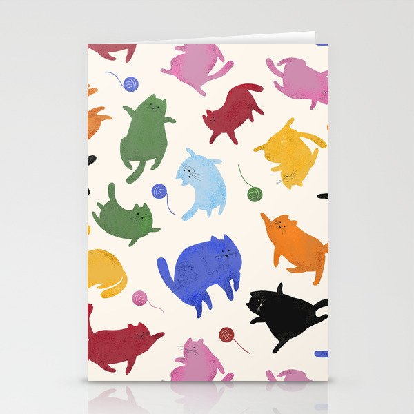 Rainbow Kittens Pattern Stationery Card Gallery Image 1