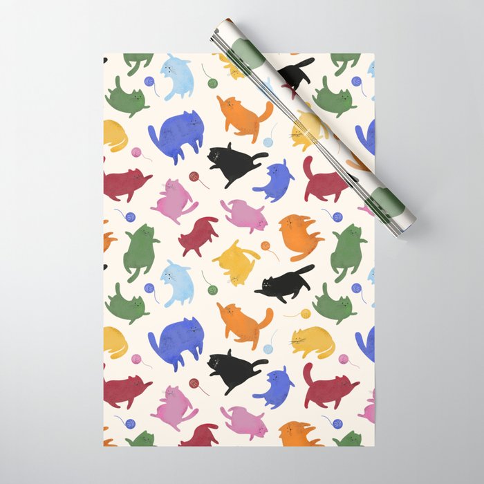 Rainbow Kittens Pattern Wrapping Paper Gallery Image 1