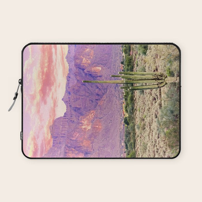Cactus Sunset #digitalart #nature Laptop Sleeve Gallery Image 1