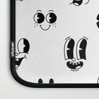 Vintage cartoon mascot face doodle pattern Laptop Sleeve Gallery Image 3