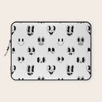 Vintage cartoon mascot face doodle pattern Laptop Sleeve Gallery Image 1
