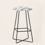 Mid Century Modern Retro Abstract Minimalist Piquet Pattern in Gray and White Stool Gallery Image 1