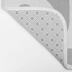 Mid Century Modern Retro Abstract Minimalist Piquet Pattern in Gray and White Bath Mat Gallery Image 2