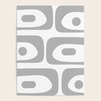 Mid Century Modern Retro Abstract Minimalist Piquet Pattern in Gray and White Poster Gallery Image 4