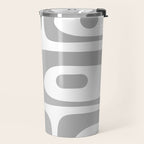 Mid Century Modern Retro Abstract Minimalist Piquet Pattern in Gray and White Travel Mug Gallery Image 2