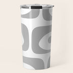 Mid Century Modern Retro Abstract Minimalist Piquet Pattern in Gray and White Travel Mug Gallery Image 1