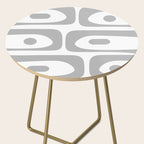 Mid Century Modern Retro Abstract Minimalist Piquet Pattern in Gray and White Side Table Gallery Image 2