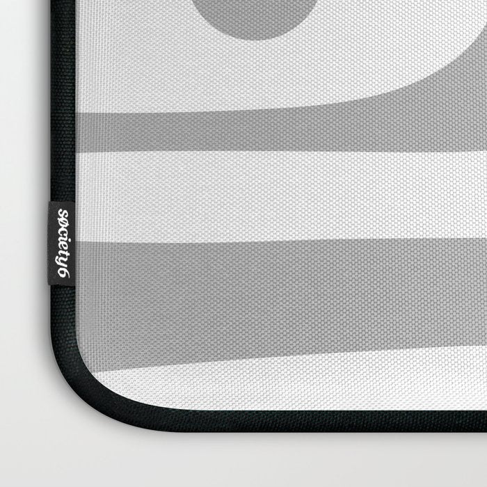 Mid Century Modern Retro Abstract Minimalist Piquet Pattern in Gray and White Laptop Sleeve Gallery Image 3