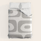 Mid Century Modern Retro Abstract Minimalist Piquet Pattern in Gray and White Comforter Gallery Image 6