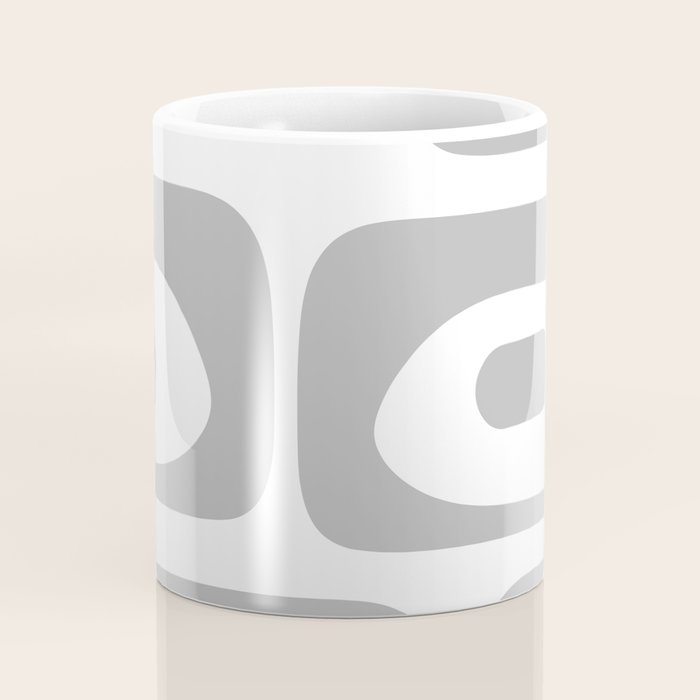 Mid Century Modern Retro Abstract Minimalist Piquet Pattern in Gray and White Coffee Mug Gallery Image 4