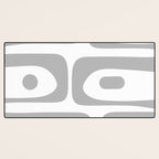 Mid Century Modern Retro Abstract Minimalist Piquet Pattern in Gray and White Desk Mat Gallery Image 3