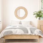 Mid Century Modern Retro Abstract Minimalist Piquet Pattern in Gray and White Duvet Cover Gallery Image 3