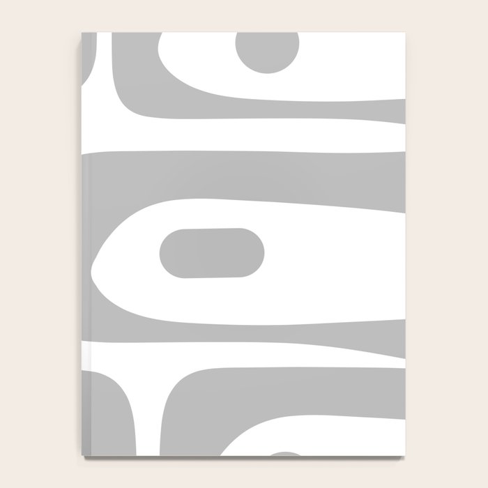 Mid Century Modern Retro Abstract Minimalist Piquet Pattern in Gray and White Notebook Gallery Image 4
