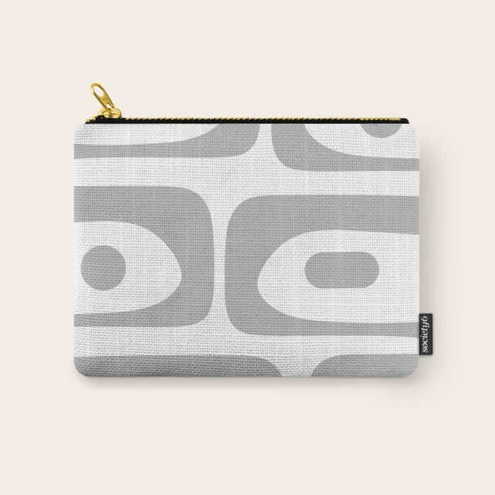 Mid Century Modern Retro Abstract Minimalist Piquet Pattern in Gray and White Carry All Pouch Gallery Image 1