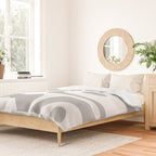 Mid Century Modern Retro Abstract Minimalist Piquet Pattern in Gray and White Duvet Cover Gallery Image 2