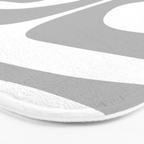 Mid Century Modern Retro Abstract Minimalist Piquet Pattern in Gray and White Bath Mat Gallery Image 3