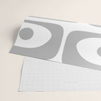 Mid Century Modern Retro Abstract Minimalist Piquet Pattern in Gray and White Wrapping Paper Gallery Image 2