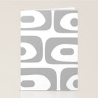 Mid Century Modern Retro Abstract Minimalist Piquet Pattern in Gray and White Stationery Card Gallery Image 2