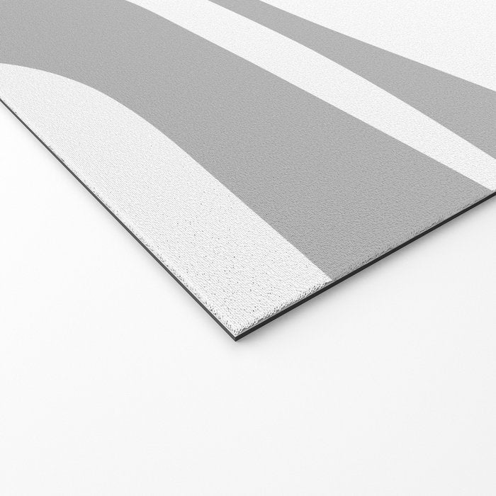 Mid Century Modern Retro Abstract Minimalist Piquet Pattern in Gray and White Welcome Mat Gallery Image 2