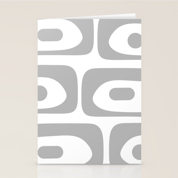 Mid Century Modern Retro Abstract Minimalist Piquet Pattern in Gray and White Stationery Card Gallery Image 1