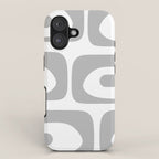 Mid Century Modern Retro Abstract Minimalist Piquet Pattern in Gray and White iPhone Case Gallery Image 1