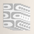 Mid Century Modern Retro Abstract Minimalist Piquet Pattern in Gray and White Wrapping Paper Gallery Image 3