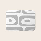 Mid Century Modern Retro Abstract Minimalist Piquet Pattern in Gray and White Bath Mat Gallery Image 1