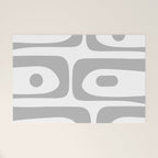 Mid Century Modern Retro Abstract Minimalist Piquet Pattern in Gray and White Welcome Mat Gallery Image 1