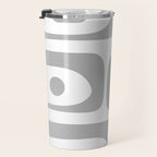 Mid Century Modern Retro Abstract Minimalist Piquet Pattern in Gray and White Travel Mug Gallery Image 3