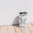 Mid Century Modern Retro Abstract Minimalist Piquet Pattern in Gray and White Travel Mug Gallery Image 4