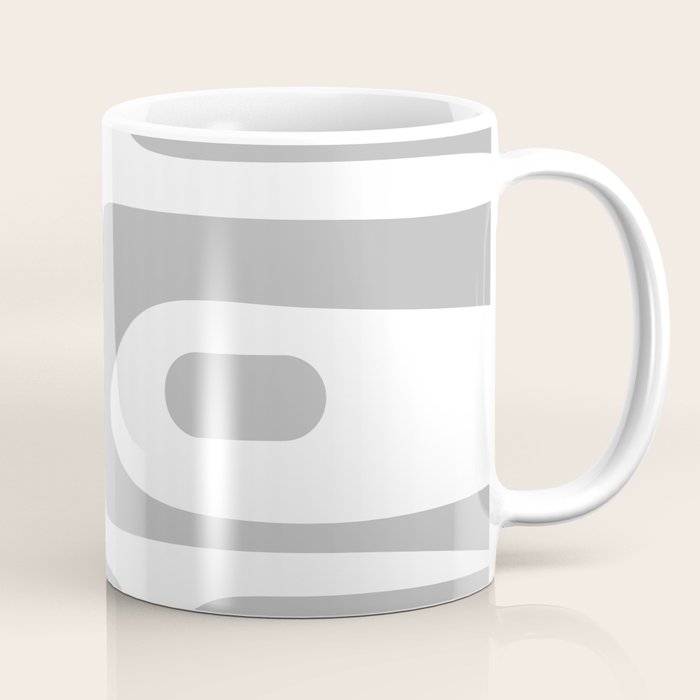 Mid Century Modern Retro Abstract Minimalist Piquet Pattern in Gray and White Coffee Mug Gallery Image 1