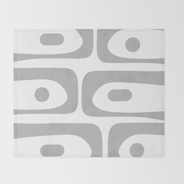 Mid Century Modern Retro Abstract Minimalist Piquet Pattern in Gray and White Throw Blanket Gallery Image 2