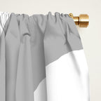 Mid Century Modern Retro Abstract Minimalist Piquet Pattern in Gray and White Window Curtain Gallery Image 2