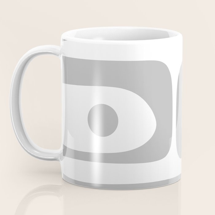 Mid Century Modern Retro Abstract Minimalist Piquet Pattern in Gray and White Coffee Mug Gallery Image 3