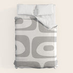 Mid Century Modern Retro Abstract Minimalist Piquet Pattern in Gray and White Duvet Cover Gallery Image 6