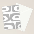 Mid Century Modern Retro Abstract Minimalist Piquet Pattern in Gray and White Stationery Card Gallery Image 2