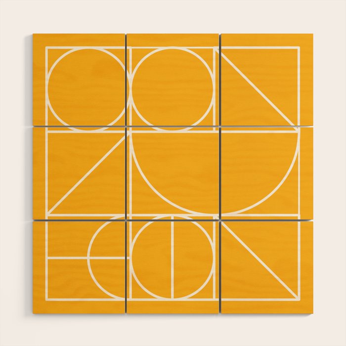 Modern Geometric 77 Yellow Wood Wall Art Gallery Image 1