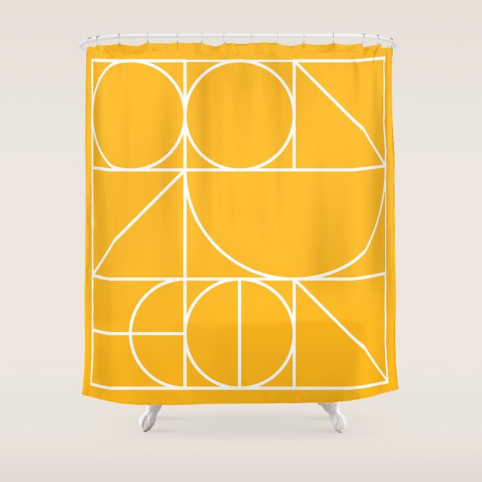 Modern Geometric 77 Yellow Shower Curtain Gallery Image 1