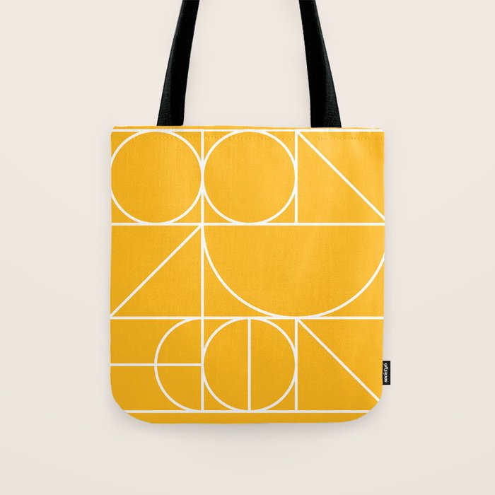 Modern Geometric 77 Yellow Tote Bag Gallery Image 1