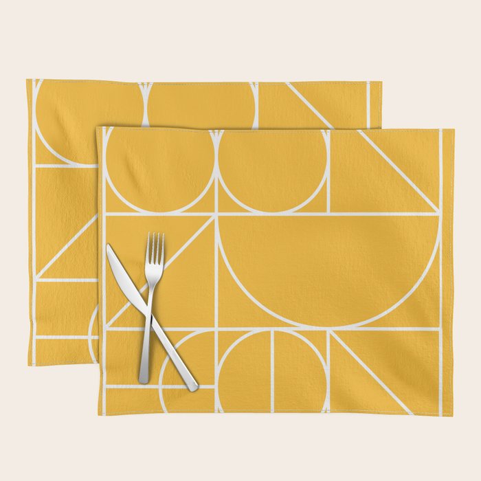 Modern Geometric 77 Yellow Placemat Gallery Image 1