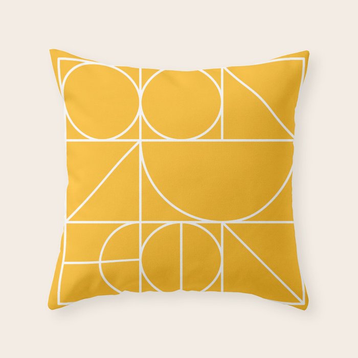 Modern Geometric 77 Yellow Throw Pillow Gallery Image 6