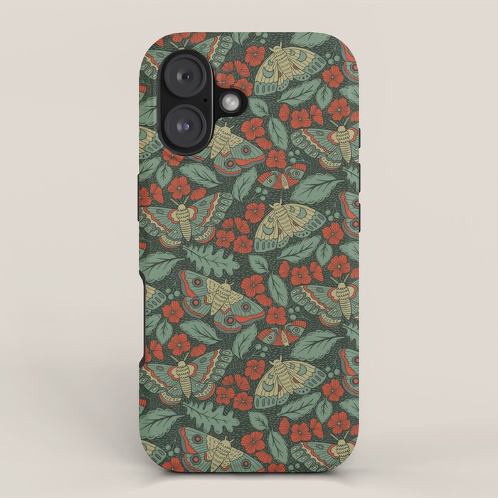 Moths in Emerald Twilight iPhone Case Gallery Image 1